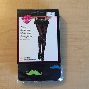 Neon Rainbow Mustache Pantyhose